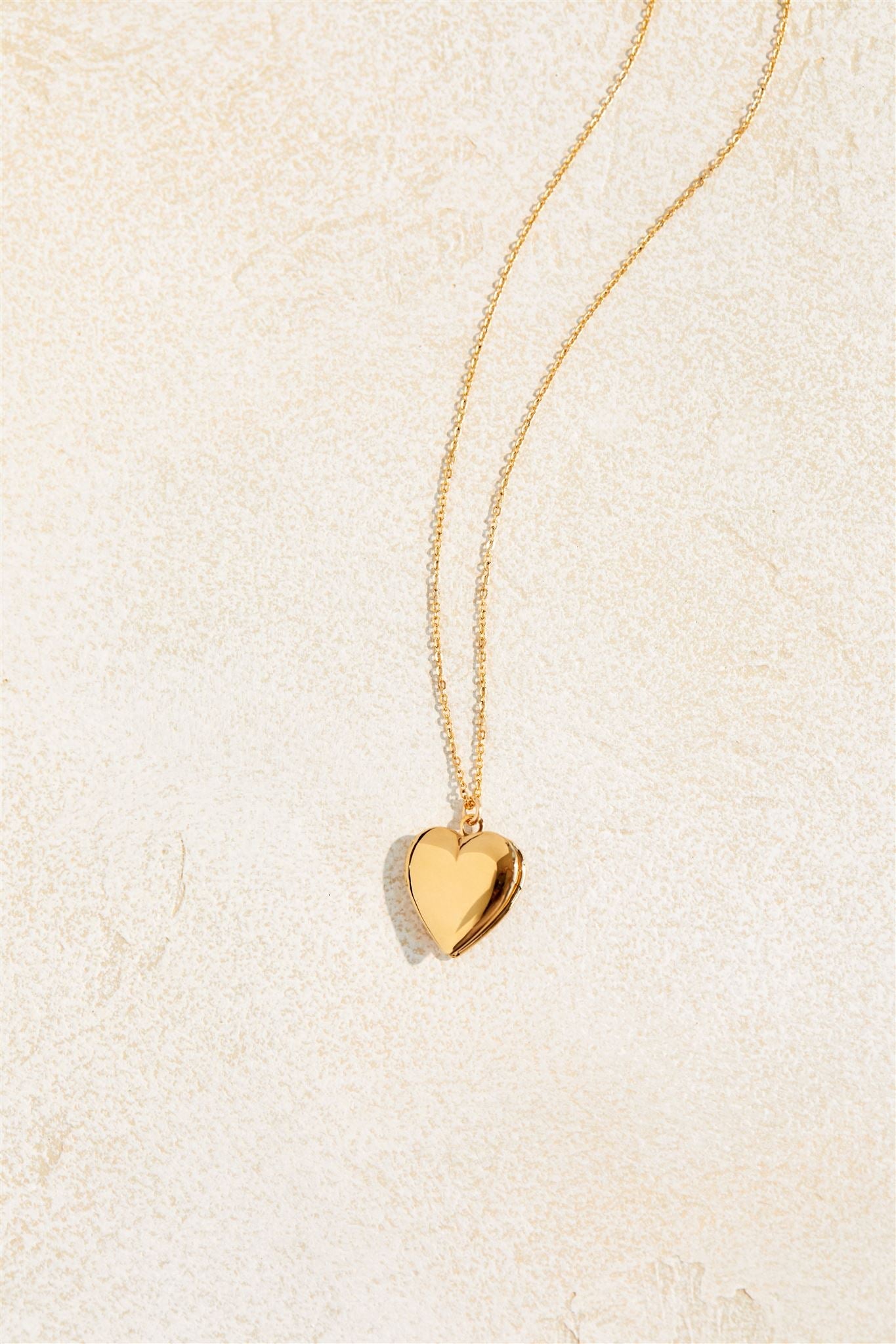 Gold Heart Locket Necklace 14k Gold over Brass Roxy