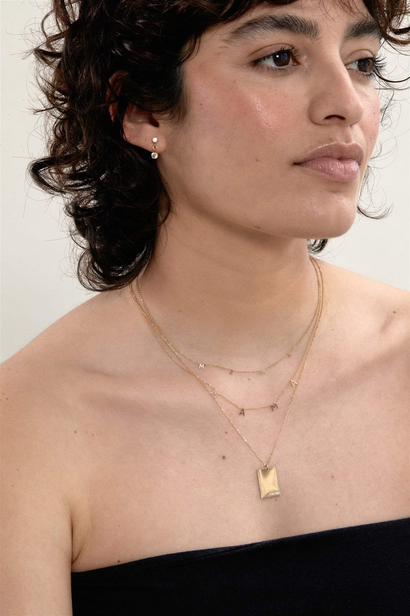Goldie 14k Gold Filled 'MAMA' Rectangle Necklace