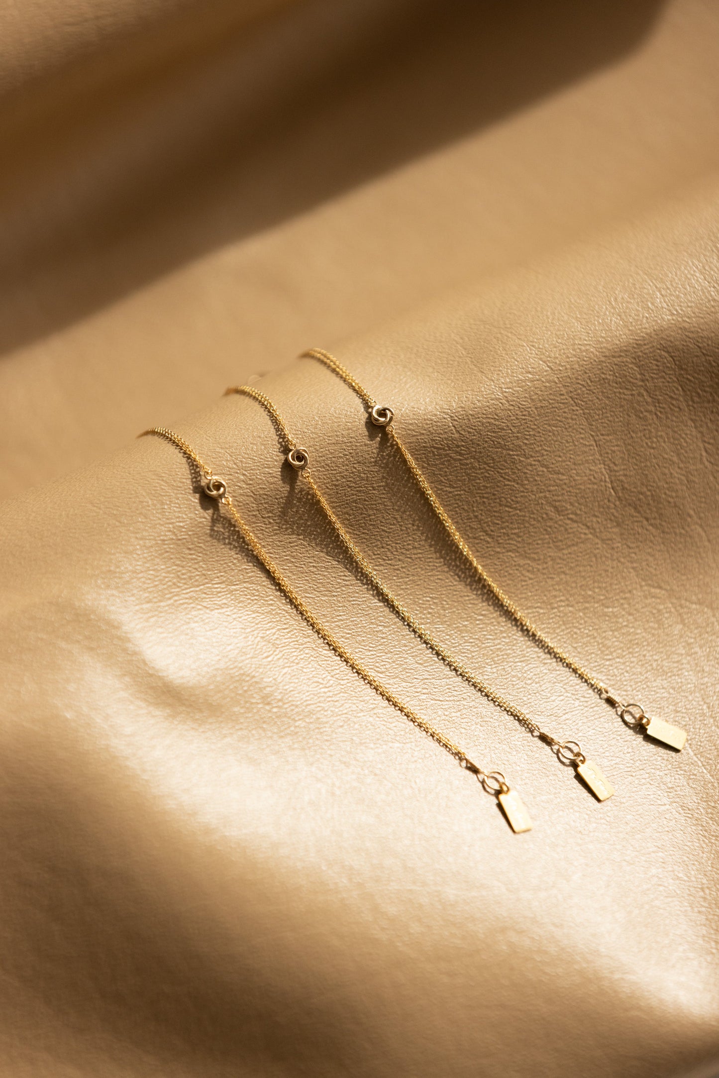 Love Knot Bracelet 14k Gold Filled or Sterling Silver Chain Lennan