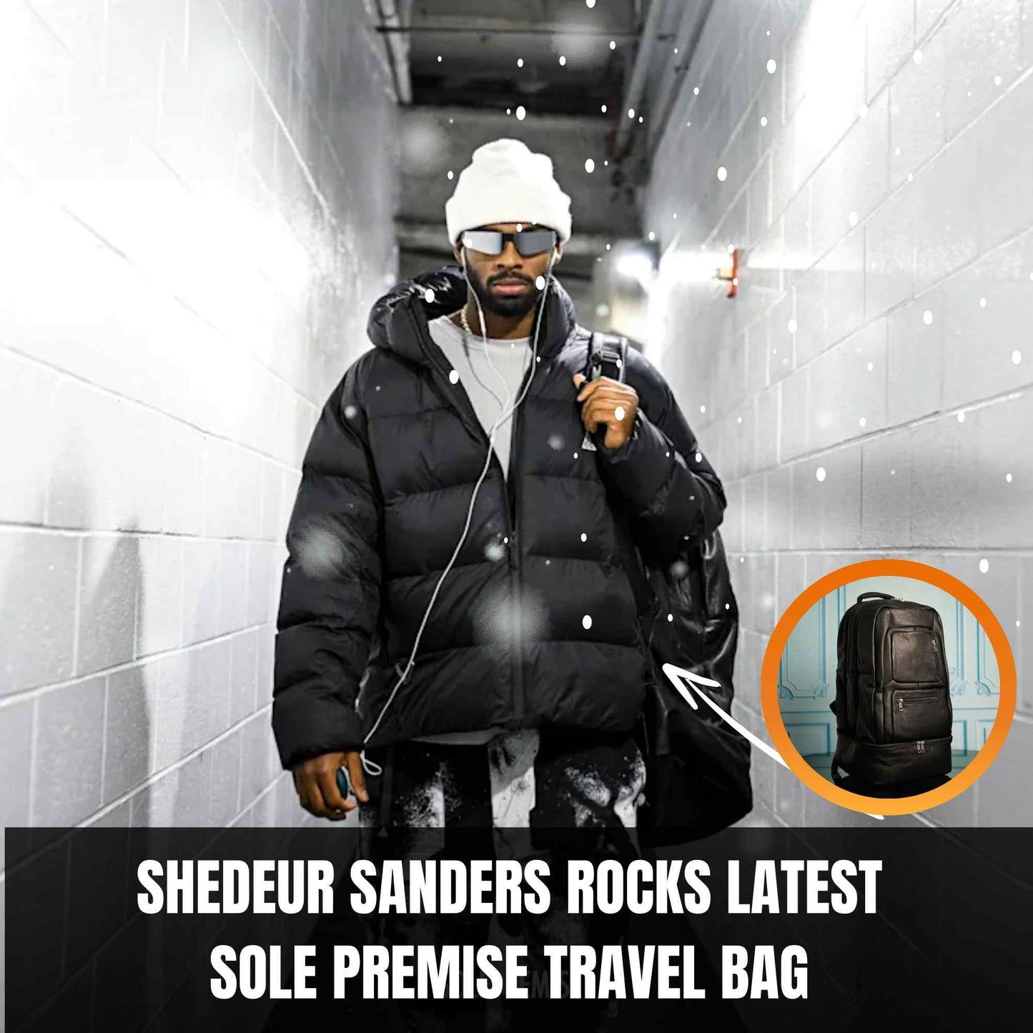 Black Leather Patented Carry On Backpack Sole Premise
