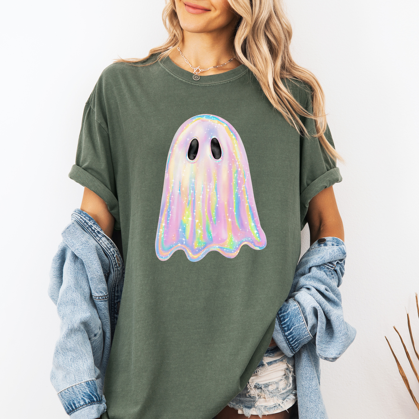 Shimmering Ghost Iridescent Comfort Colors T-Shirt