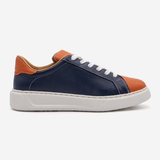Heritage Gameday Navy Orange Leather Shoes BLKSWN