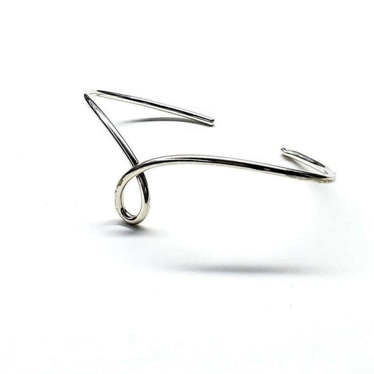 Silver Wire Sculpted Teardrop Bangle Silver Wire Bangle Alexa Martha