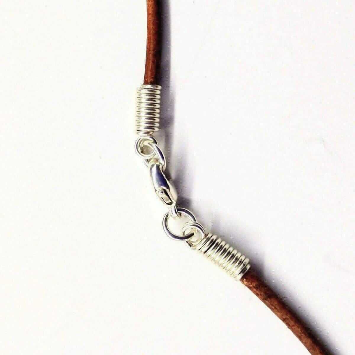 Light Amethyst Gemstone Point Leather Necklace Silver Wrapped