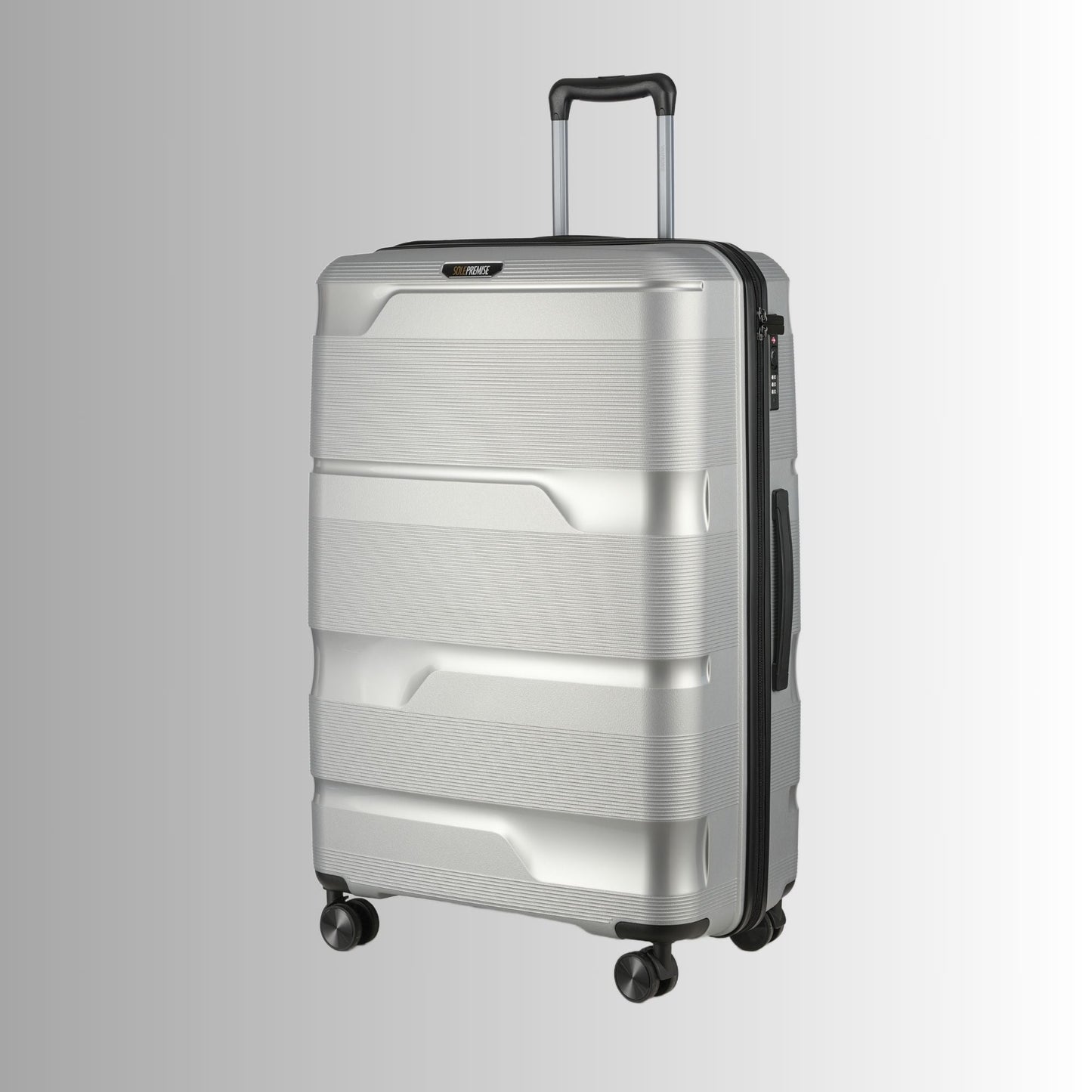 Silver Hardcase Roller Luggage Set 28', 24' and 20' Suitcases