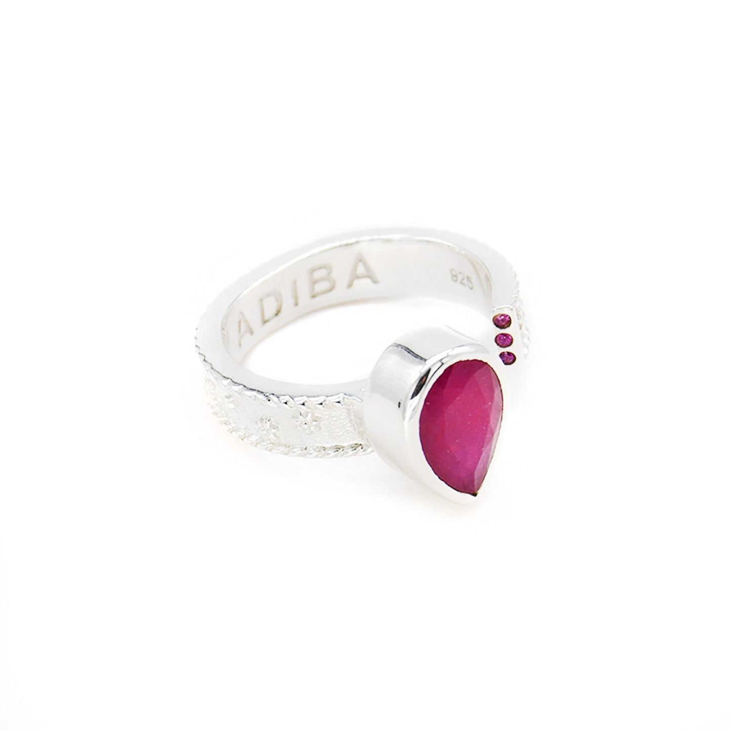 Silver Ruby Resizable Ring S925 Sterling Silver ADIBA