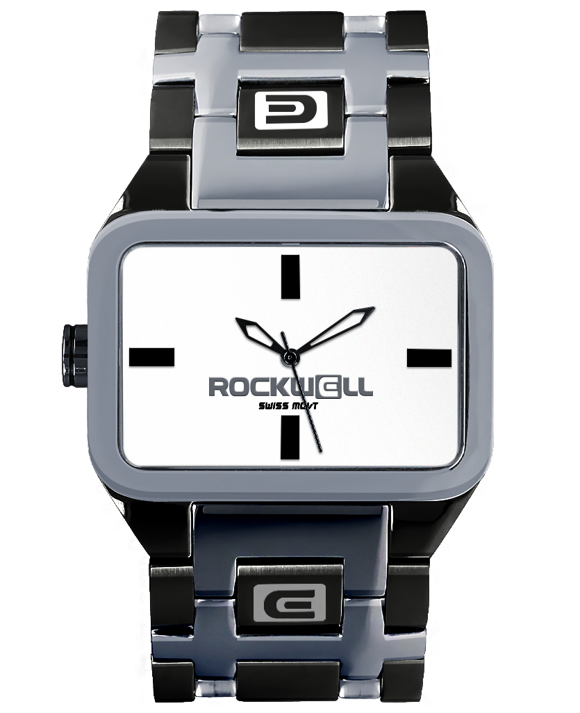 Duel Time Silver White Black Watch Rockwell