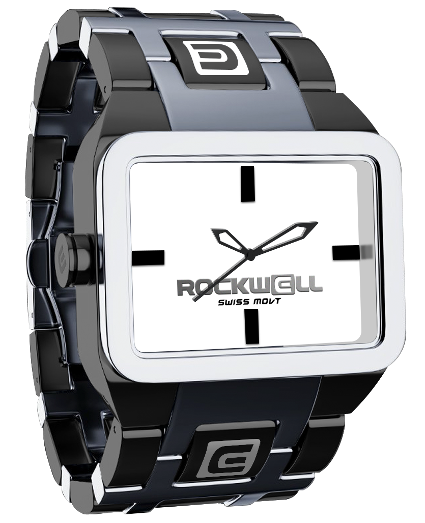 Duel Time Silver White Black Watch Rockwell