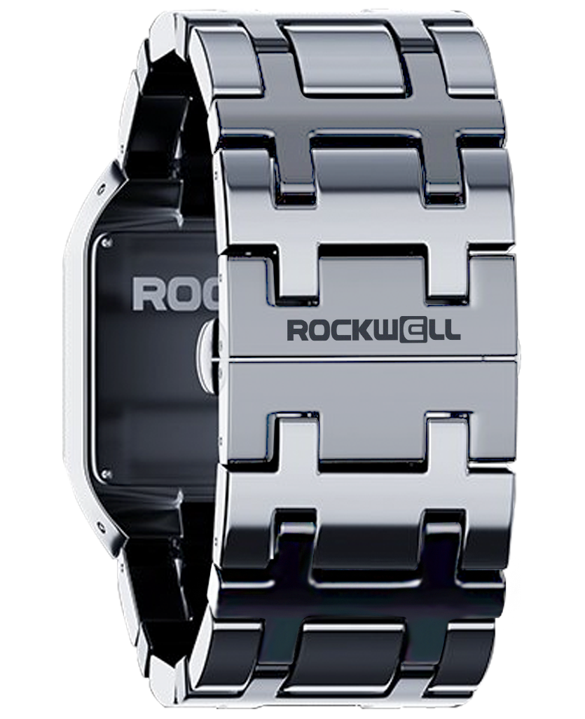 Silver White Duel Time Watch Rockwell