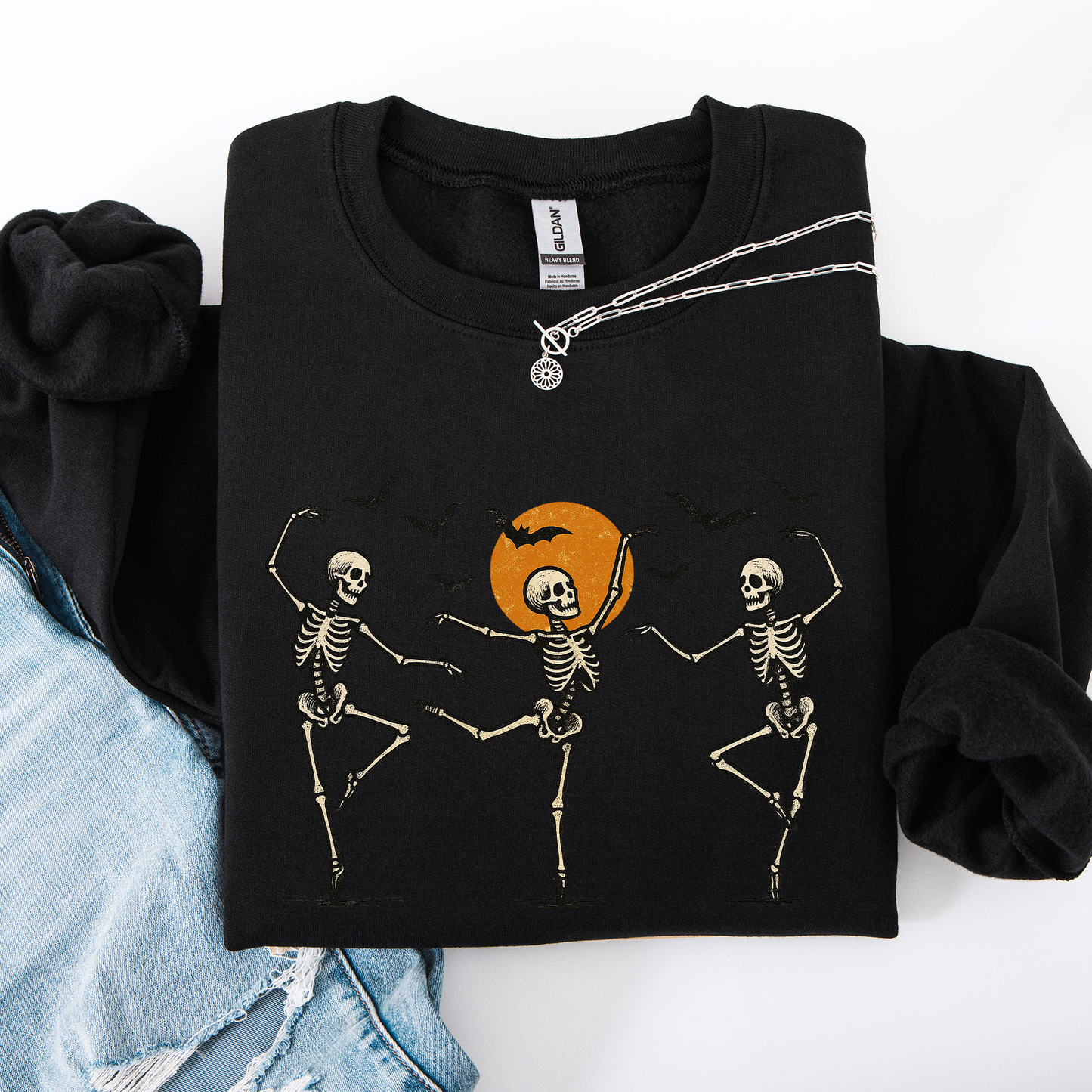 Skeleton Dancers Cute Halloween Sweatshirt Refinery Number One