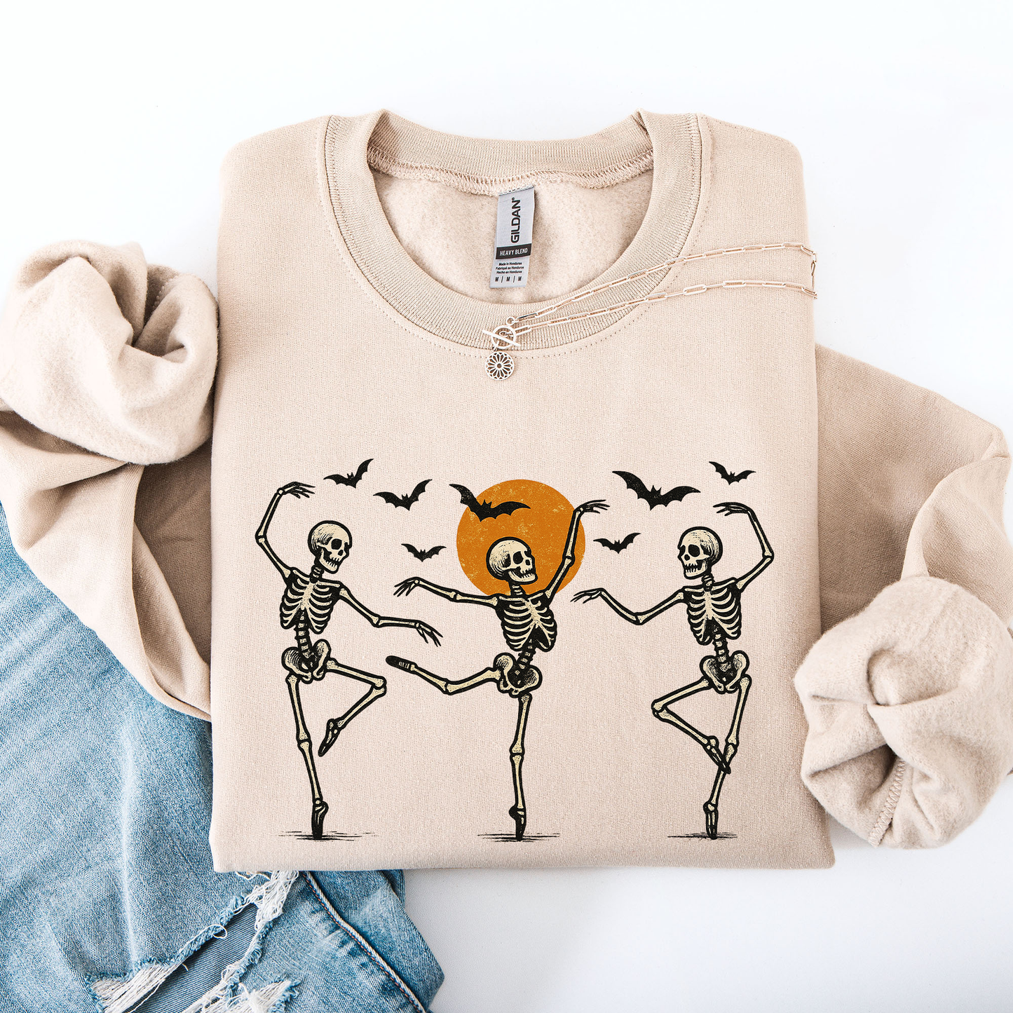 Skeleton Dancers Cute Halloween Sweatshirt Refinery Number One