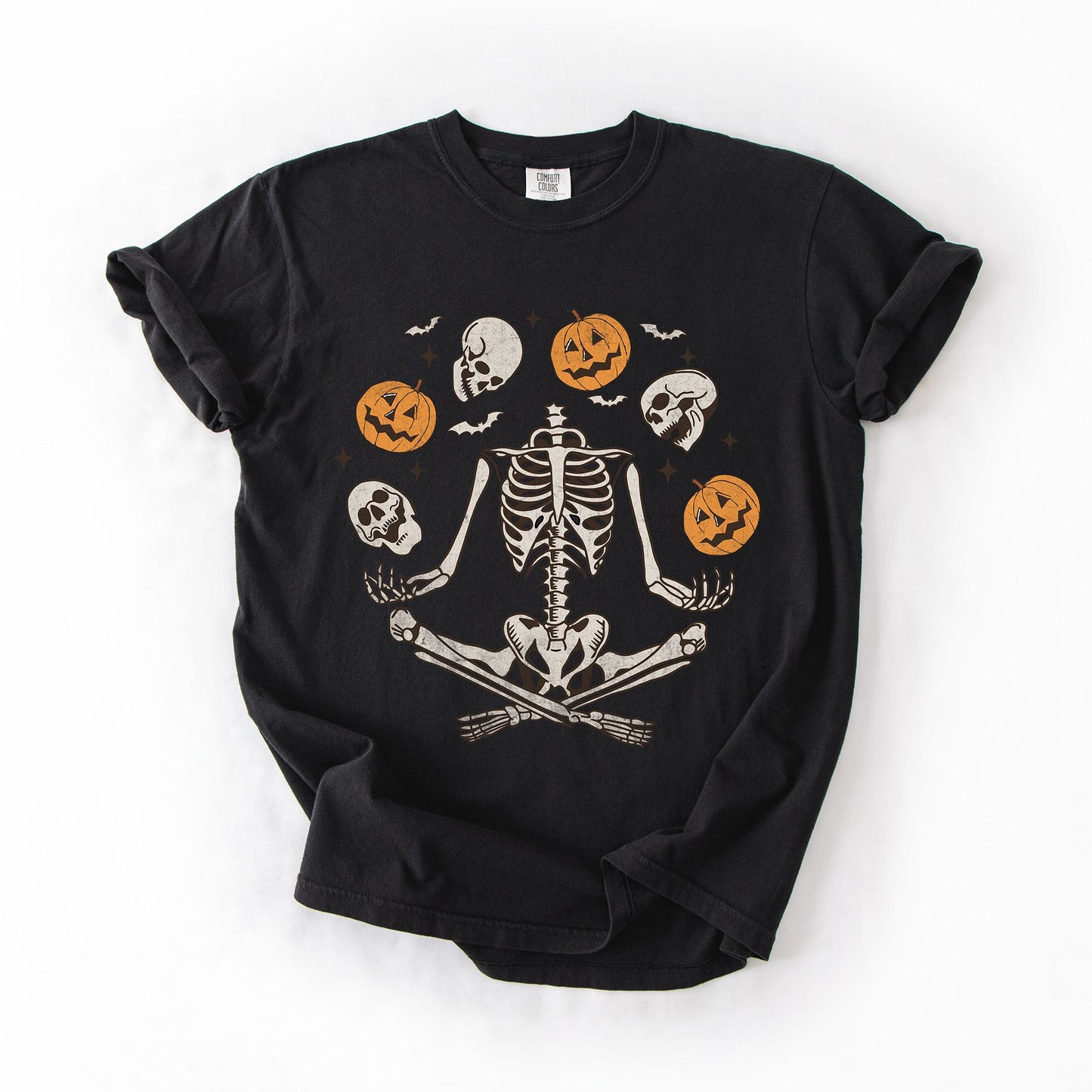 Skeleton Jack o Lantern Comfort Colors T-Shirt Halloween