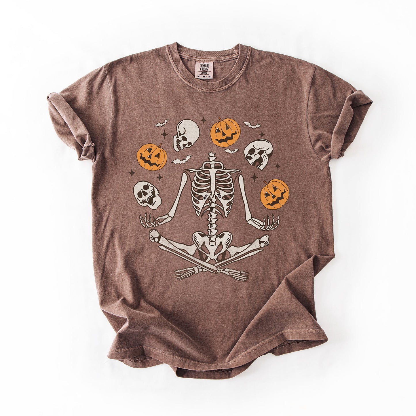 Skeleton Jack o Lantern Comfort Colors T-Shirt Halloween