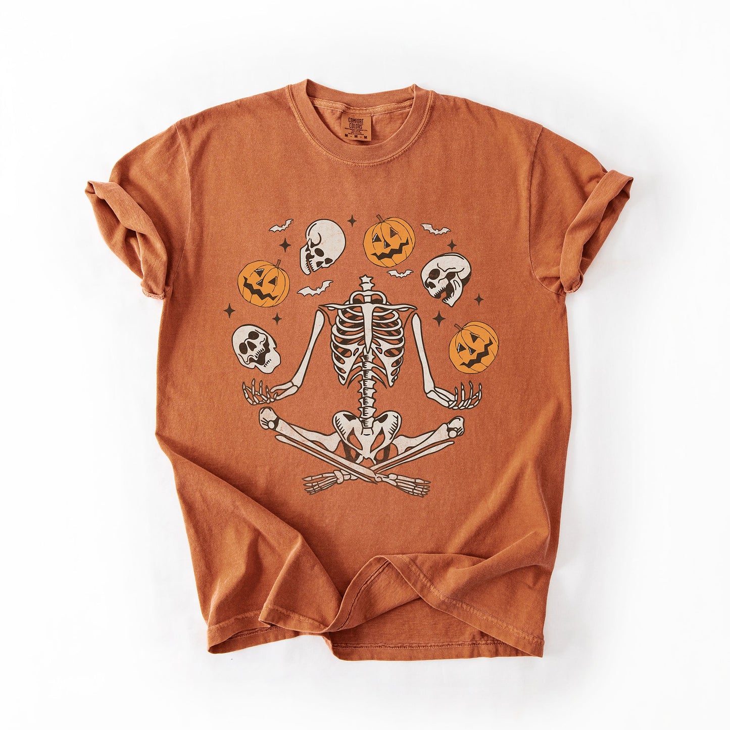 Skeleton Jack o Lantern Comfort Colors T-Shirt Halloween