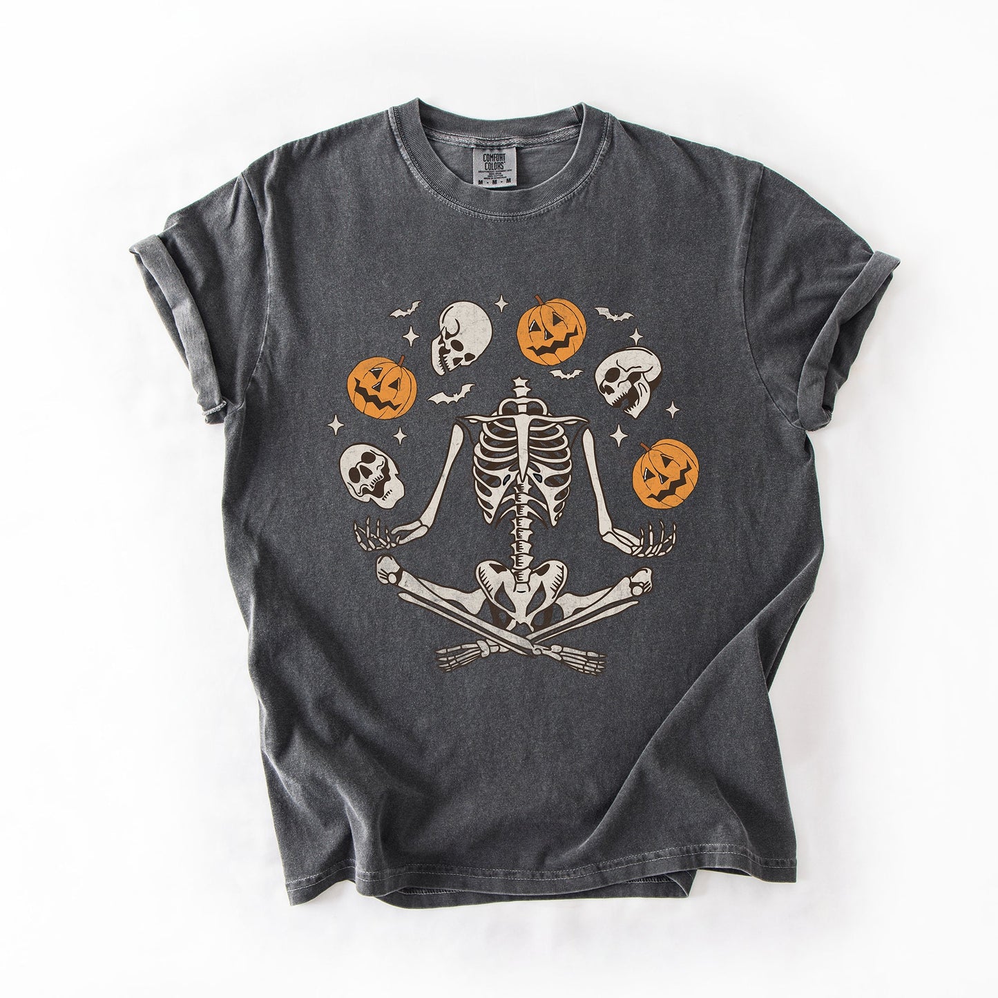Skeleton Jack o Lantern Comfort Colors T-Shirt Halloween