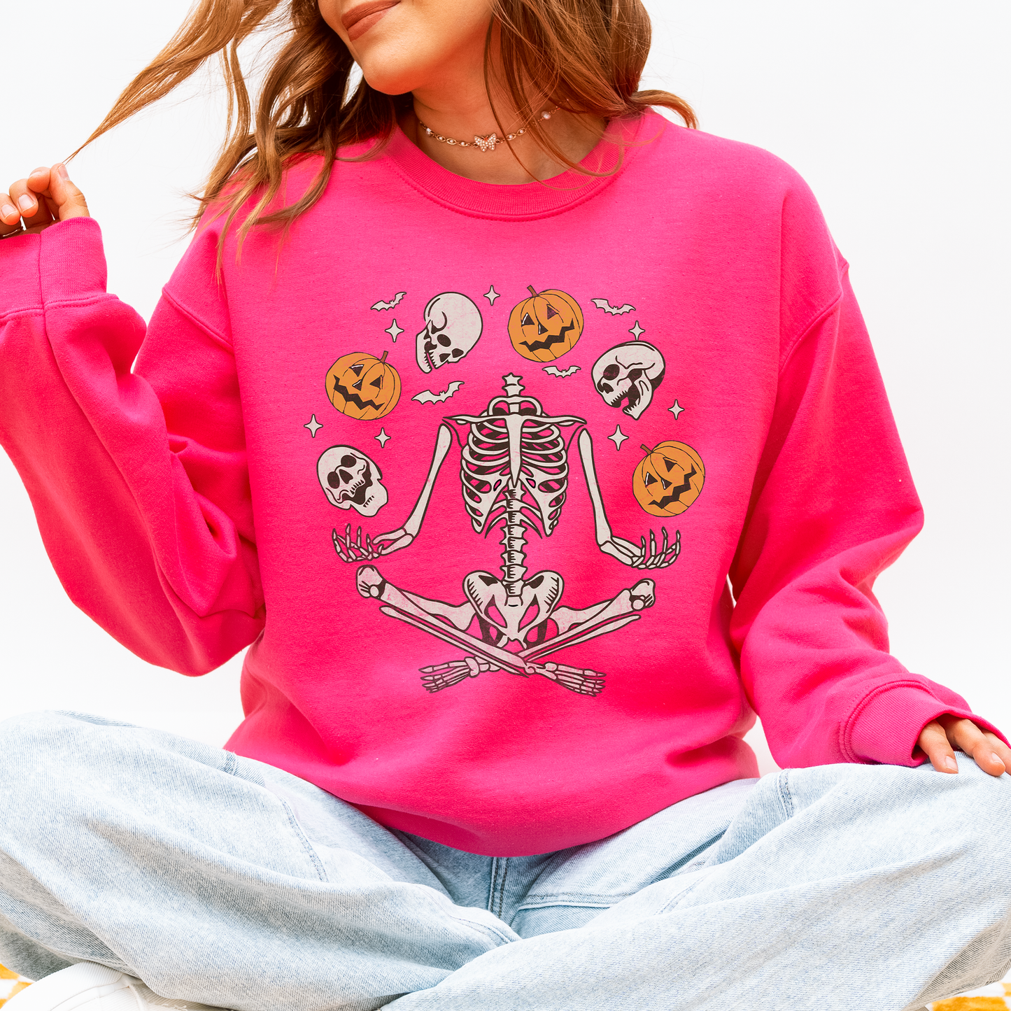 Skeleton Juggling Halloween Jack o Lantern Sweatshirt Refinery Number One