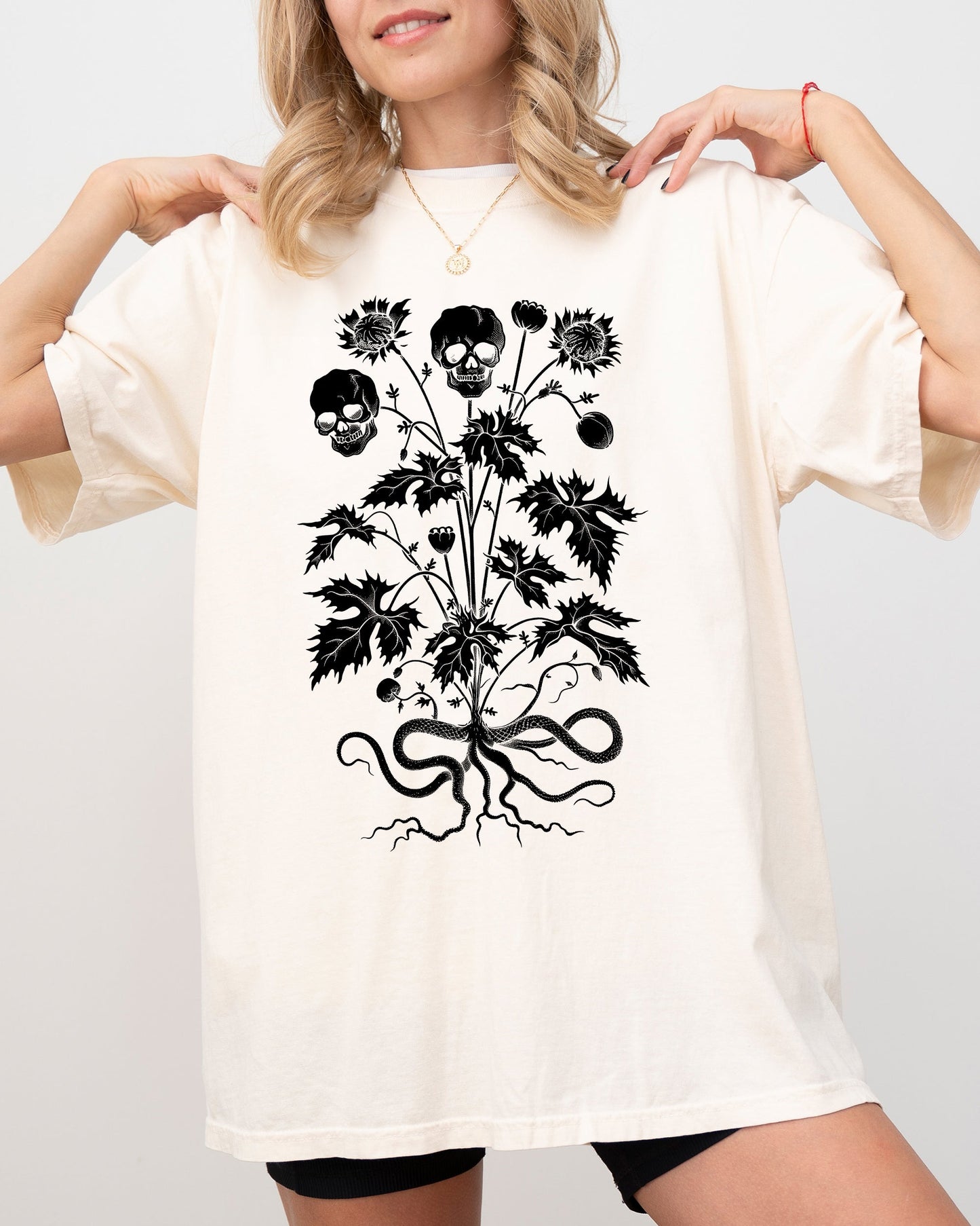 Skull Flower Botanical Shirt Comfort Colors T-Shirt