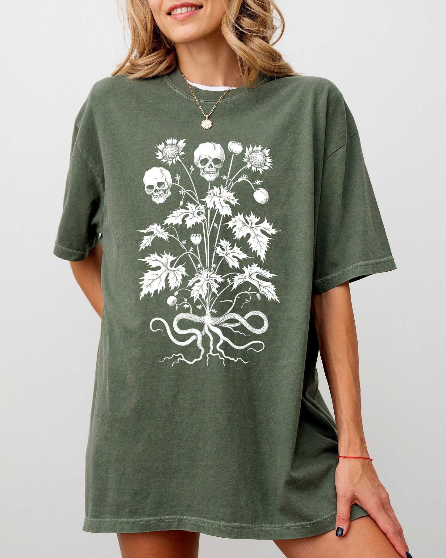 Skull Flower Botanical Shirt Comfort Colors T-Shirt