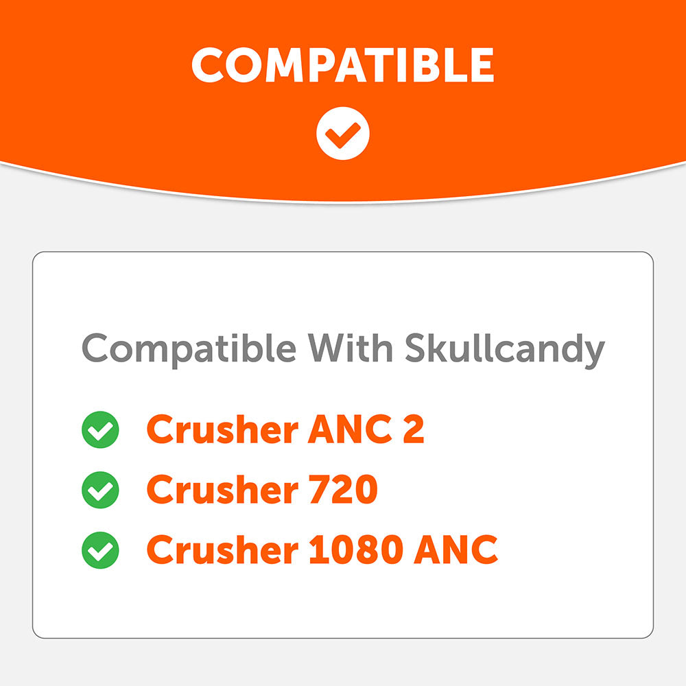 Upgraded Skullcandy Crusher ANC 2, Crusher 720 and Crusher 1080 ANC Earpads - WC PadZ Crusher ANC 2