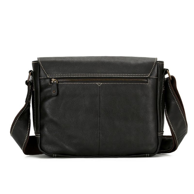 Small Black Leather Messenger Bag