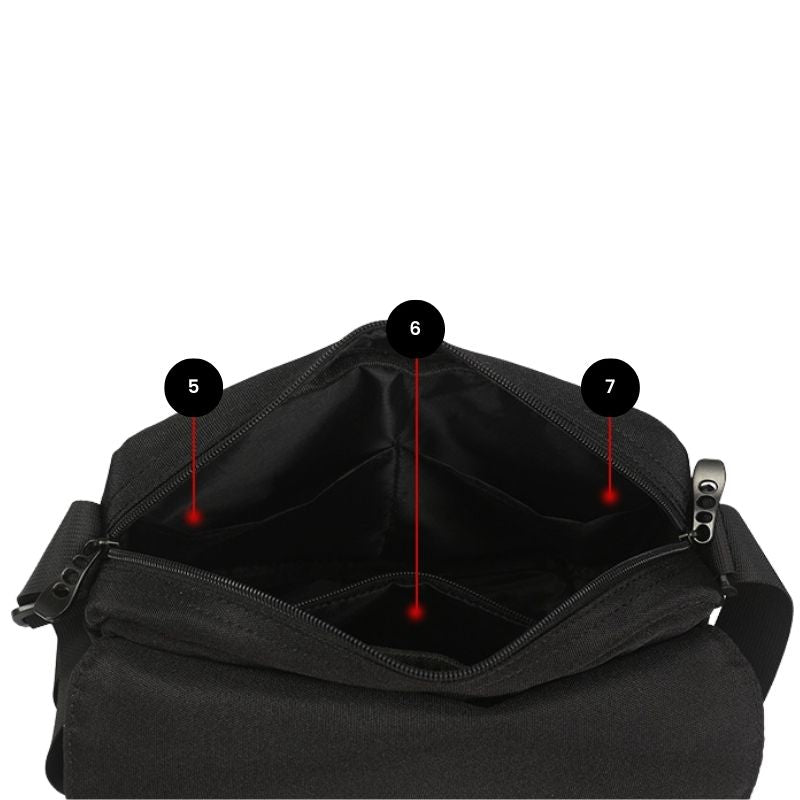 Small Black Nylon Messenger Bag