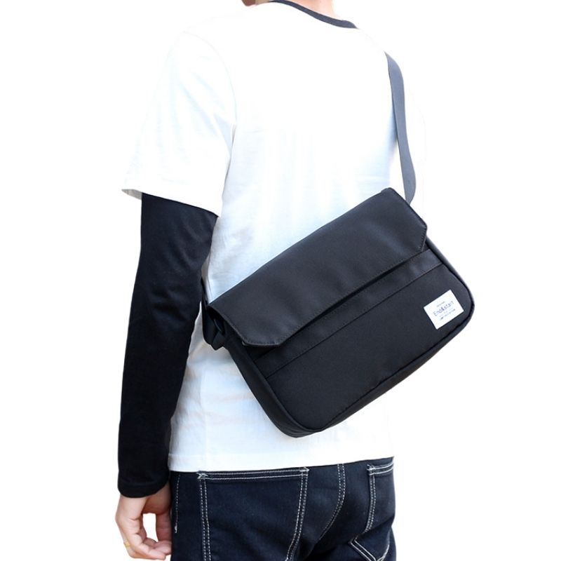 Small Black Nylon Messenger Bag