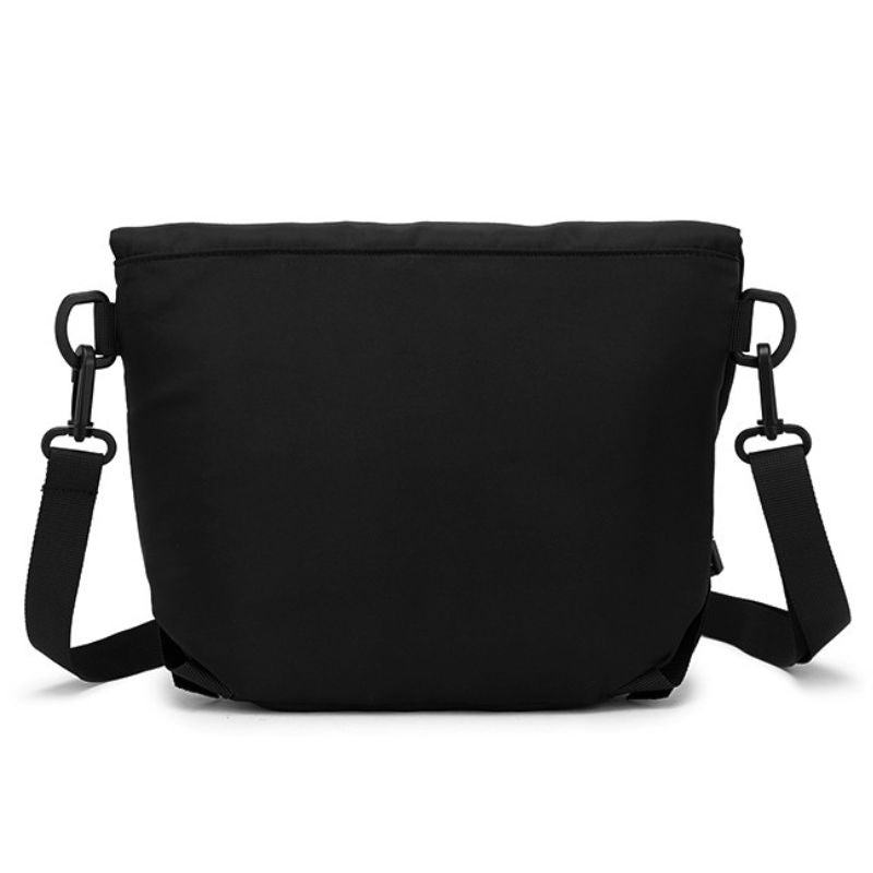 Small Black Polyester Messenger Bag