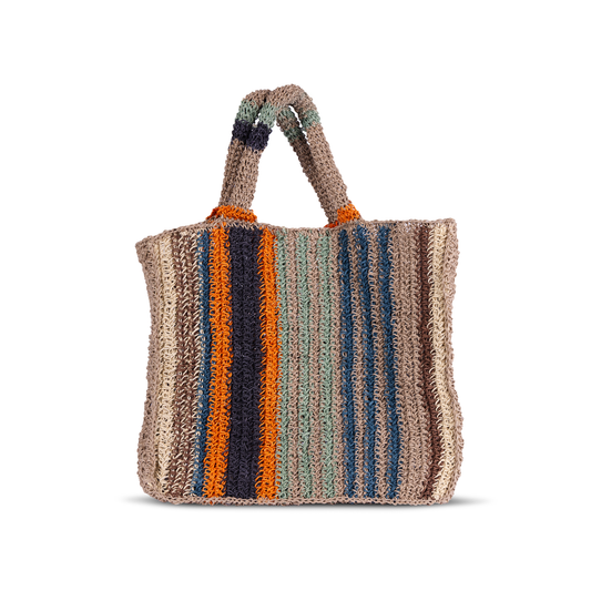 Woven Jute Striped Tote Solana