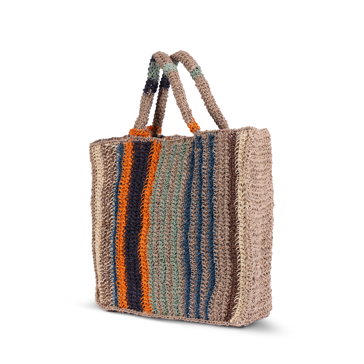 Woven Jute Striped Tote Solana