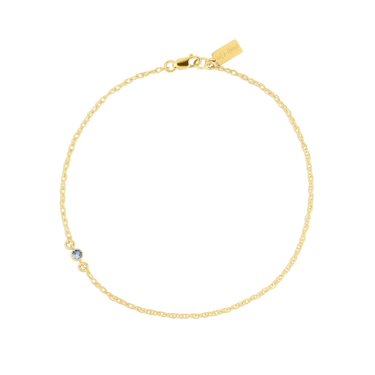Something Blue 14k Gold Filled Anklet with Cubic Zirconia Connector