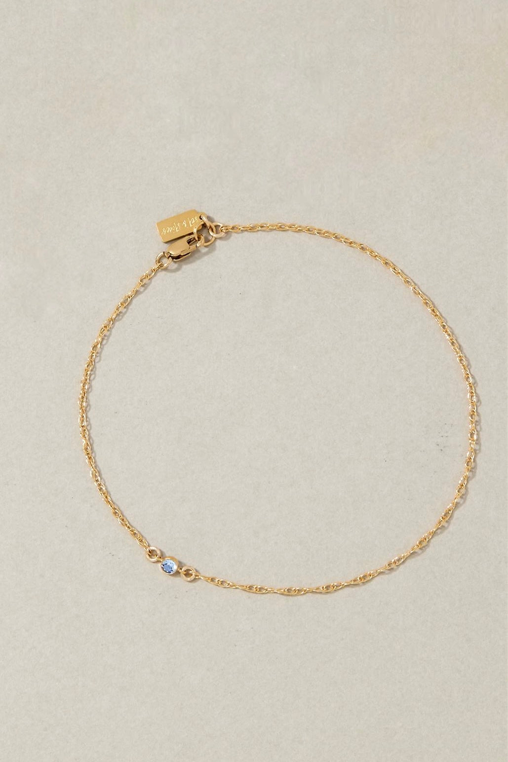 Something Blue 14k Gold Filled Anklet with Cubic Zirconia Connector