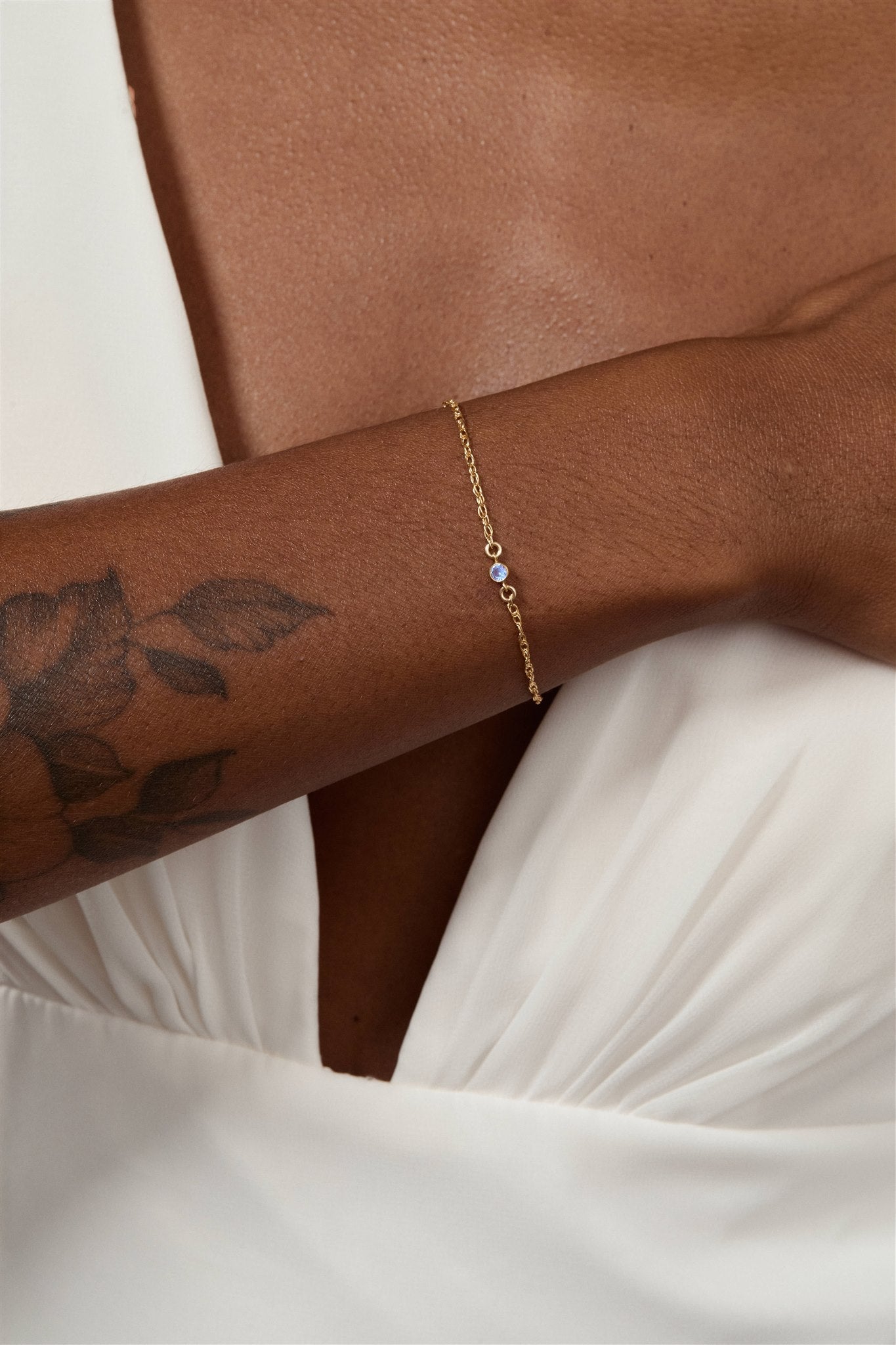 Something Blue 3mm Cubic Zirconia Bracelet 14k Gold Filled