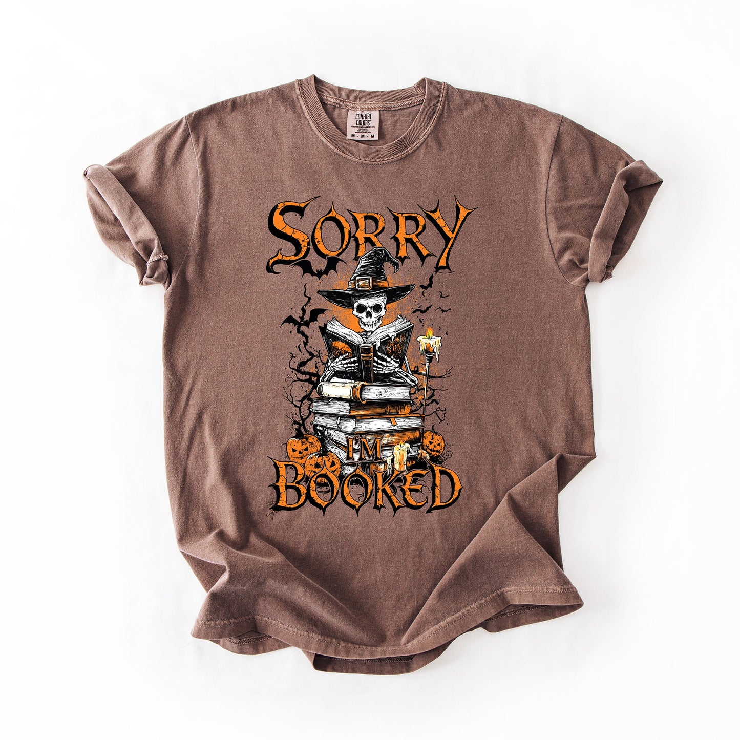 Sorry I'm Booked, Skeleton, Halloween, Library, Reading, Comfort Colors T-Shirt