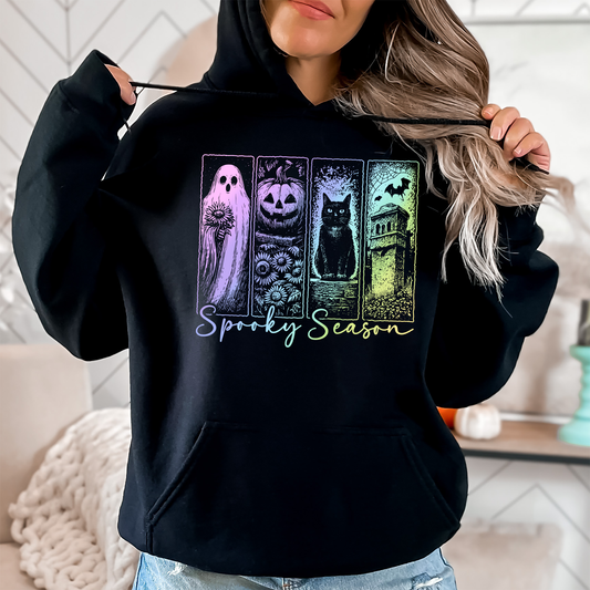 Spooky Season Pastel Shirt, Spooky Season, Vintage Halloween Horror Night, Retro Halloween, Spooky Season, Graphic Hoodie, Hooded Sweatshirt
