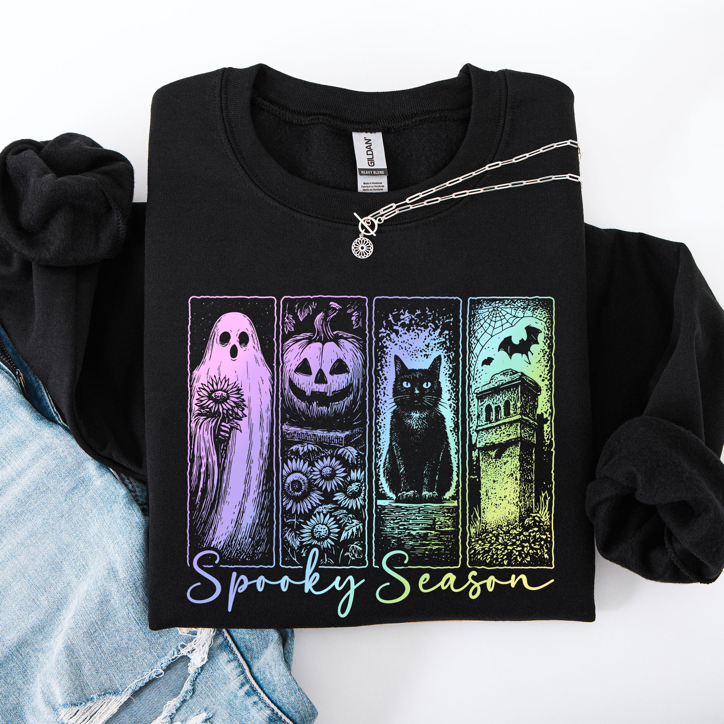 Spooky Season Pastel Shirt, Spooky Season, Vintage Halloween Horror Night, Retro Halloween, Spooky Season, Halloween Sweatshirt