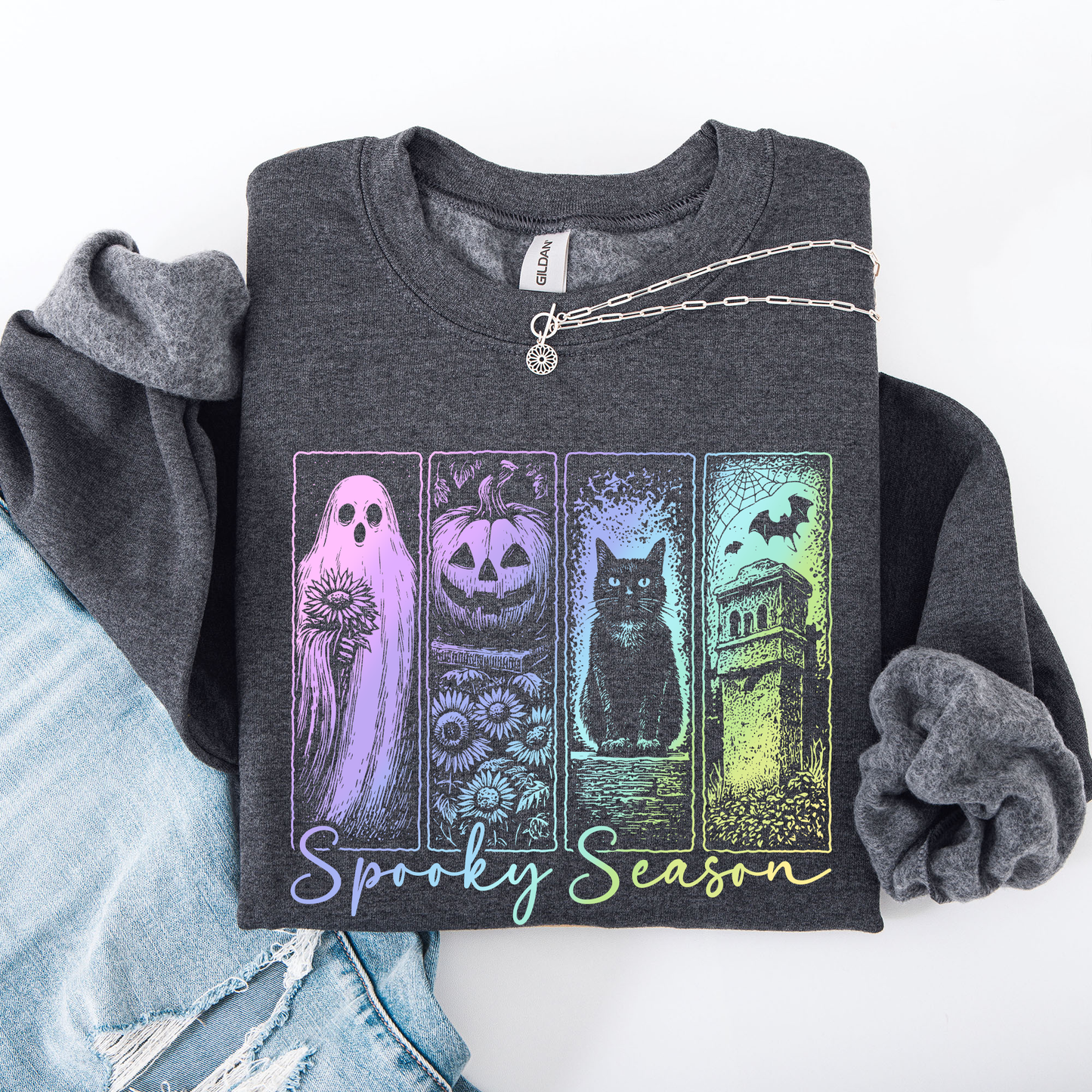 Spooky Season Pastel Shirt, Spooky Season, Vintage Halloween Horror Night, Retro Halloween, Spooky Season, Halloween Sweatshirt