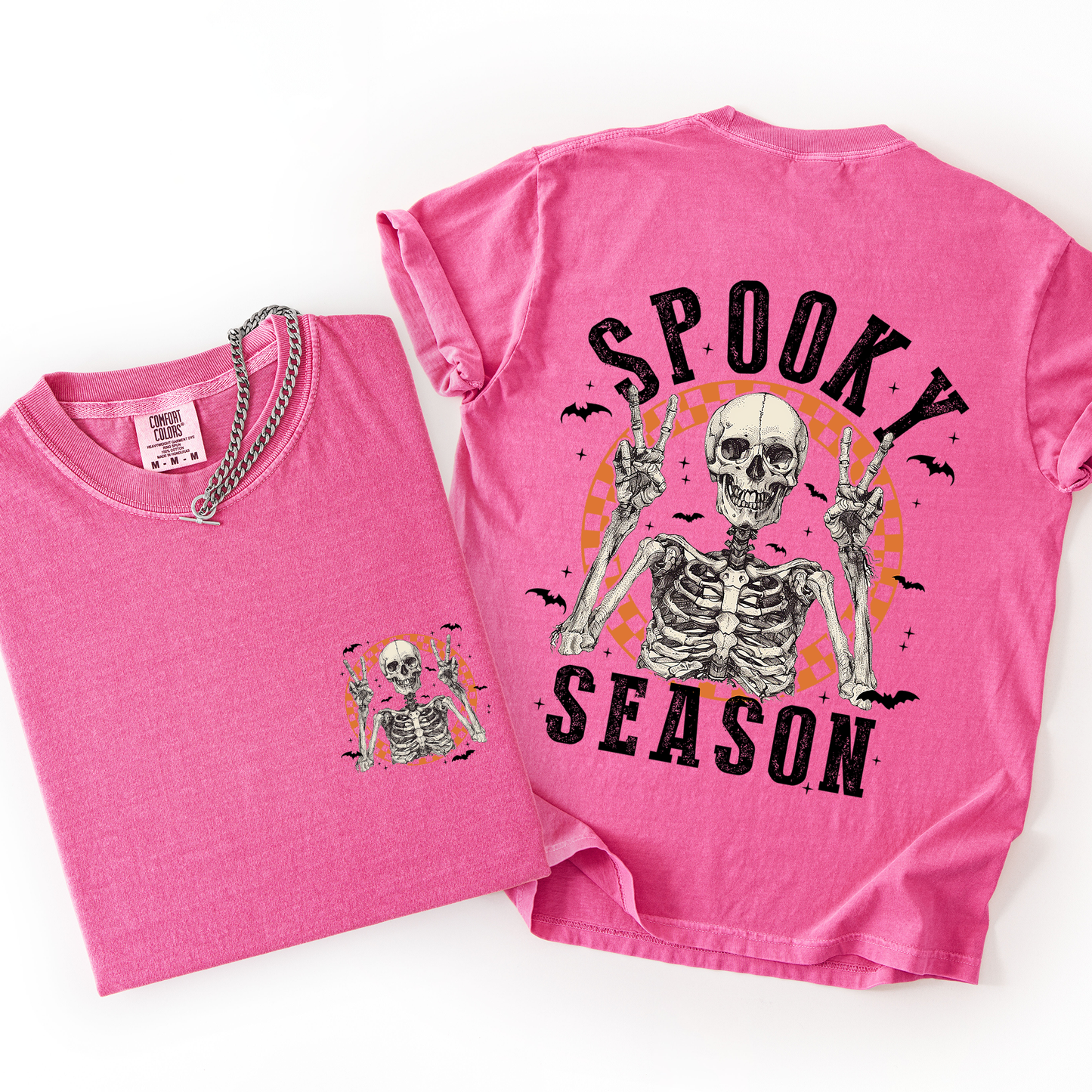 Spooky Season, Front and Back, Skeleton, Halloween, Comfort Colors T-Shirt