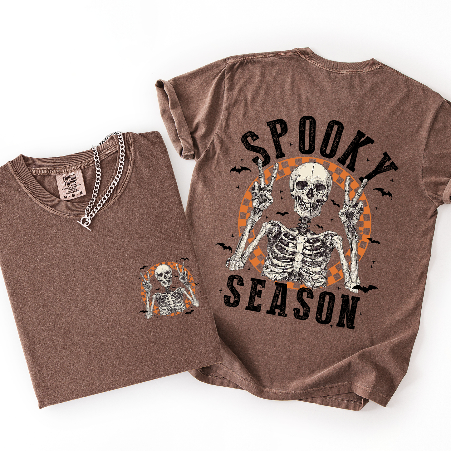 Spooky Season, Front and Back, Skeleton, Halloween, Comfort Colors T-Shirt