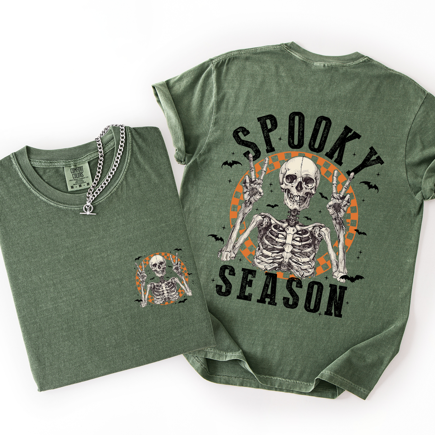 Spooky Season, Front and Back, Skeleton, Halloween, Comfort Colors T-Shirt