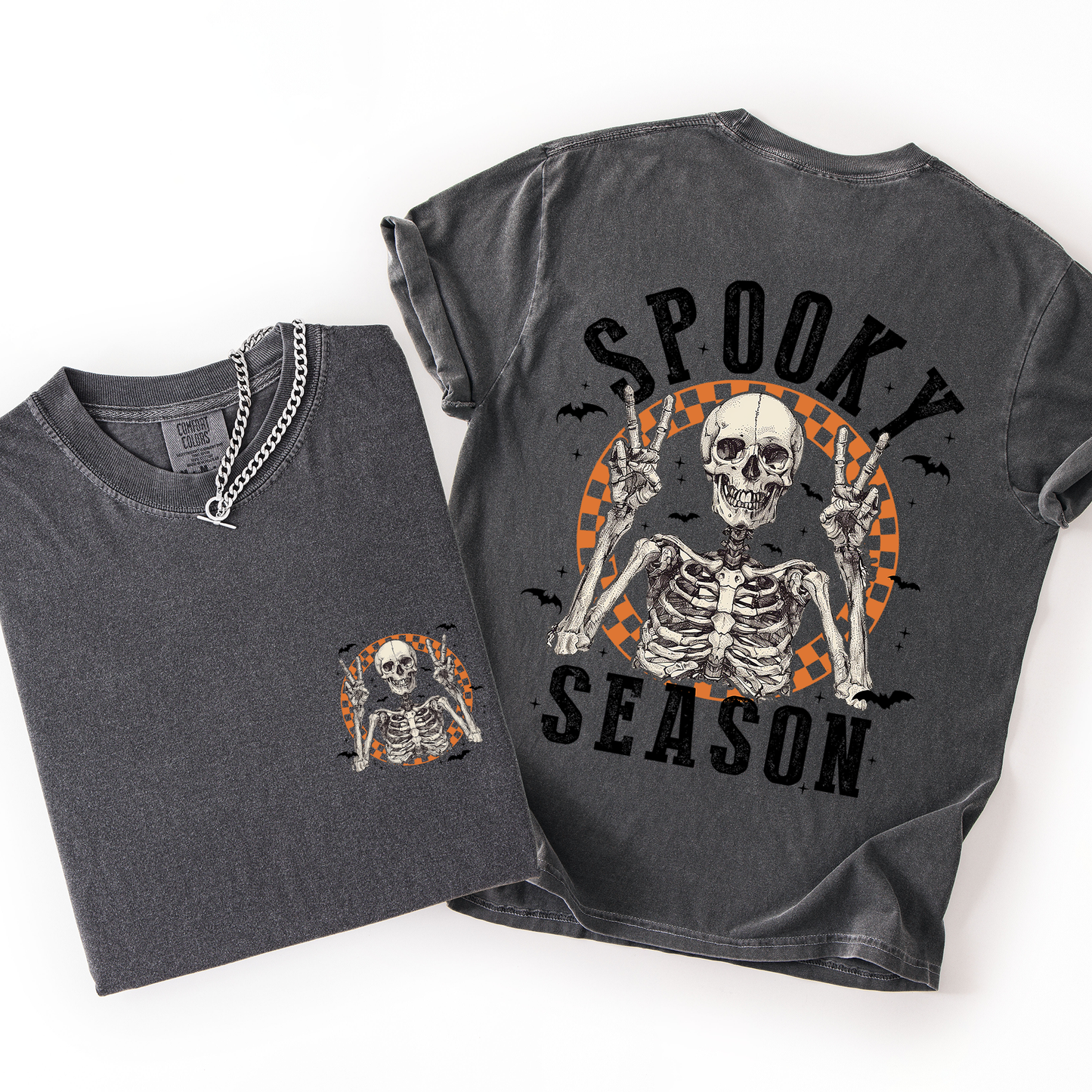 Spooky Season, Front and Back, Skeleton, Halloween, Comfort Colors T-Shirt