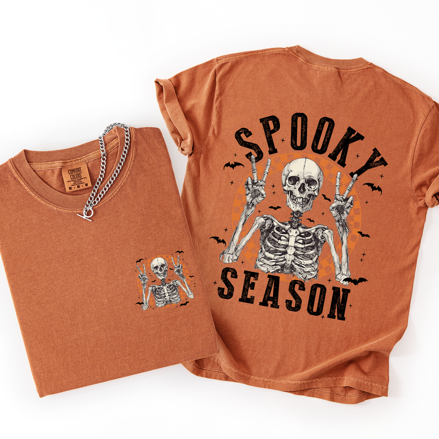 Spooky Season, Front and Back, Skeleton, Halloween, Comfort Colors T-Shirt