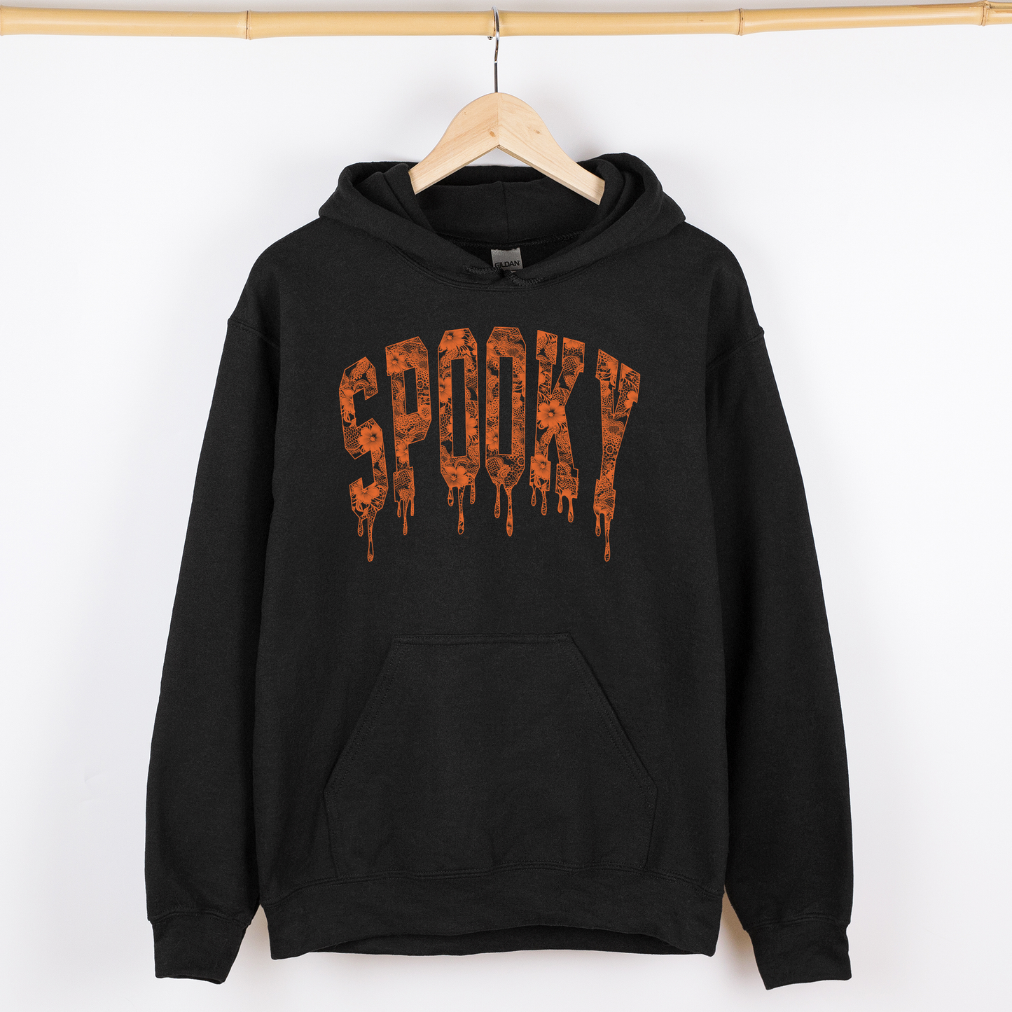 Spooky, Faux Lace, Halloween, Coquette, Graphic Hoodie, Hooded Sweatshirt