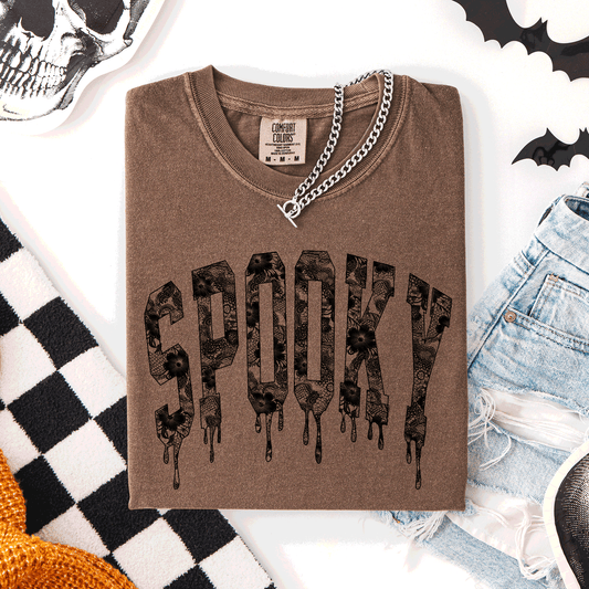 Spooky, Faux Lace, Halloween, Coquette, Comfort Colors T-Shirt