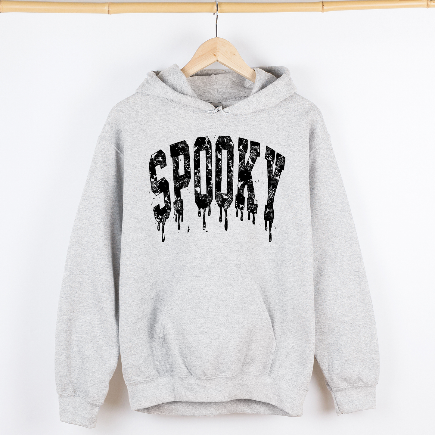 Spooky, Faux Lace, Halloween, Coquette, Graphic Hoodie, Hooded Sweatshirt