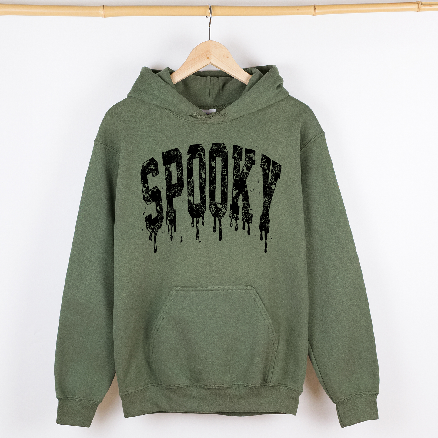 Spooky, Faux Lace, Halloween, Coquette, Graphic Hoodie, Hooded Sweatshirt