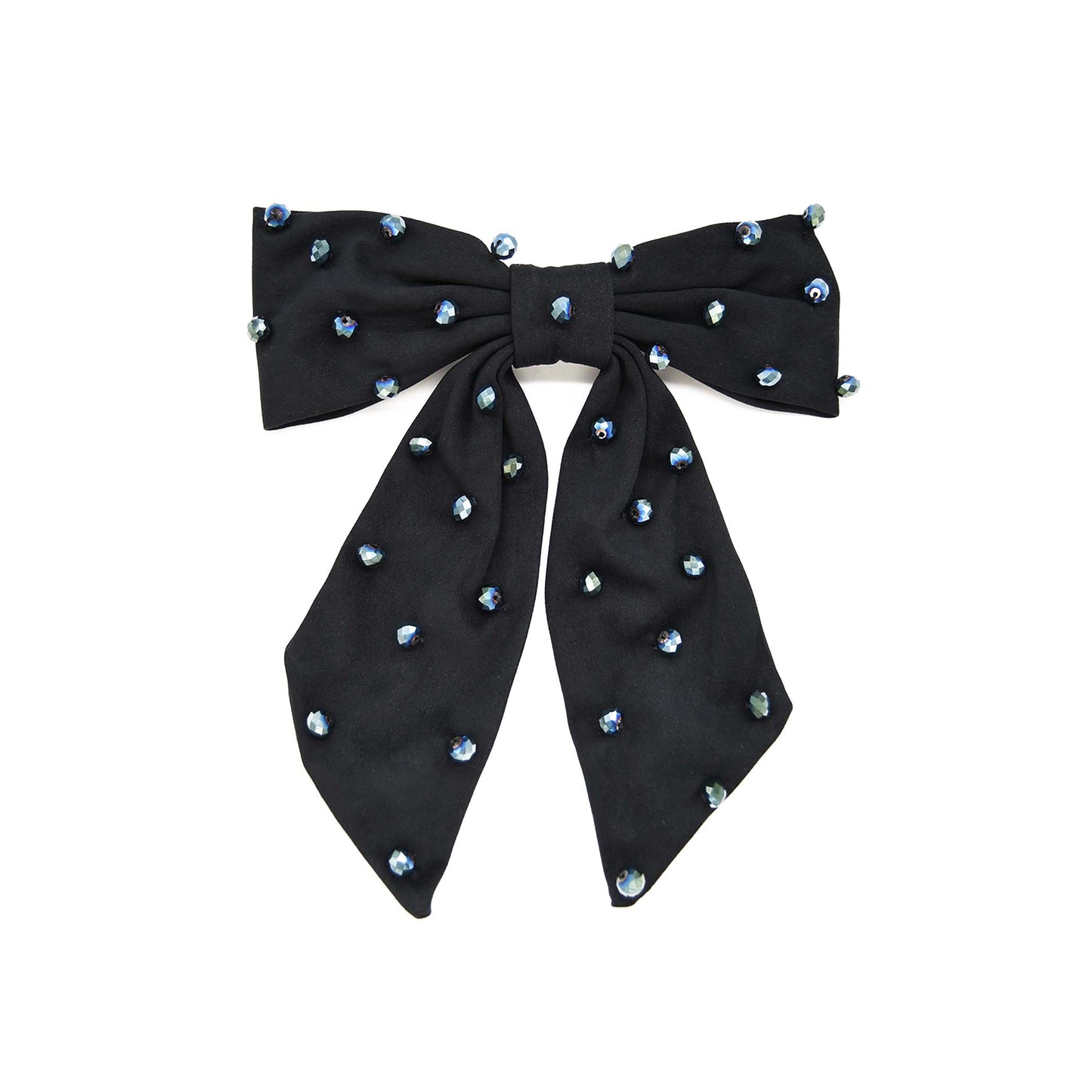 Black Iridescent Crystal Sprinkled Hair Barrette ADIBA