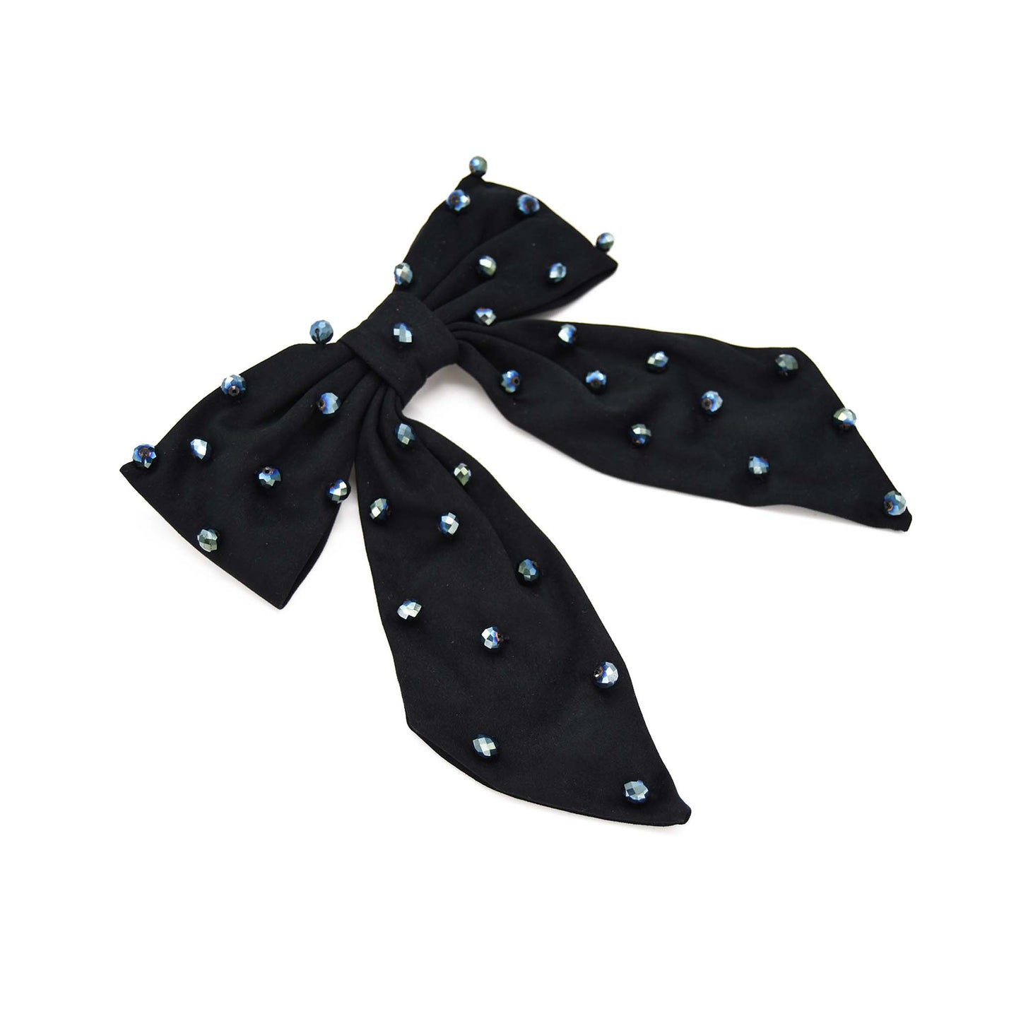 Black Iridescent Crystal Sprinkled Hair Barrette ADIBA