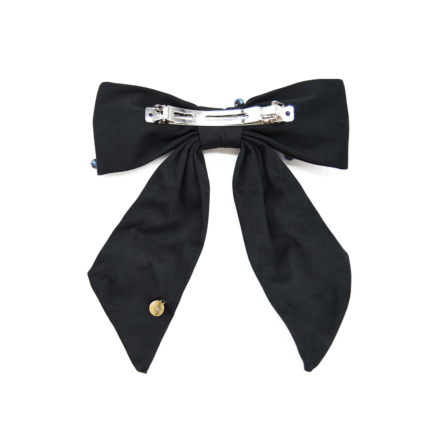 Black Iridescent Crystal Sprinkled Hair Barrette ADIBA