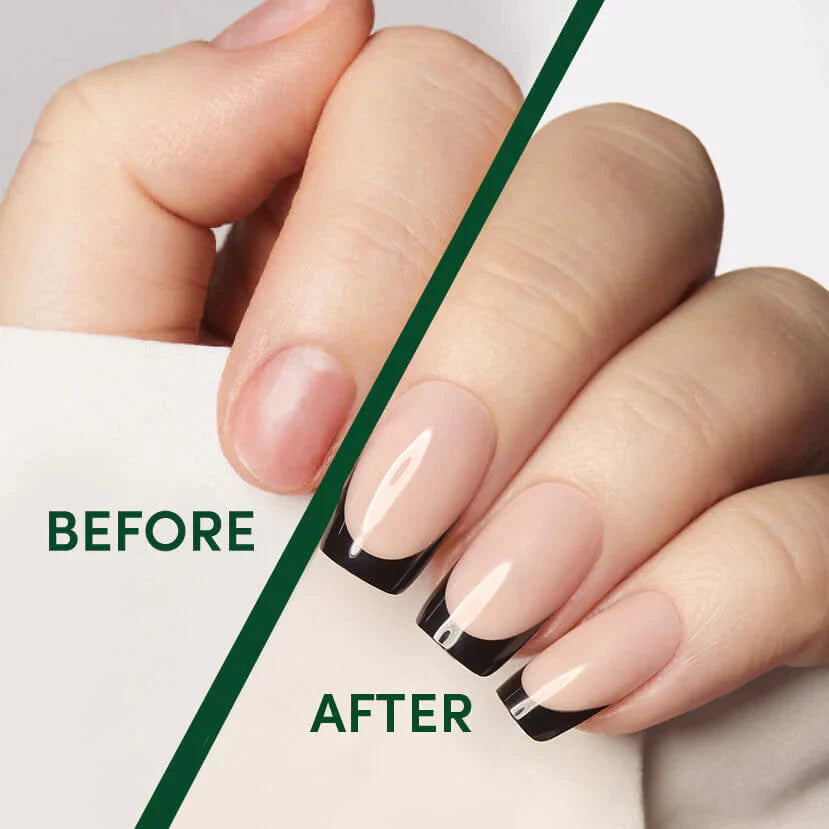 Classic Black French Square Long Lasting Press On Nails Nail Pop Studio