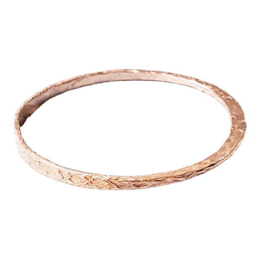 Stackable Copper Hammered Double Canted Angle Bangles Alexa Martha